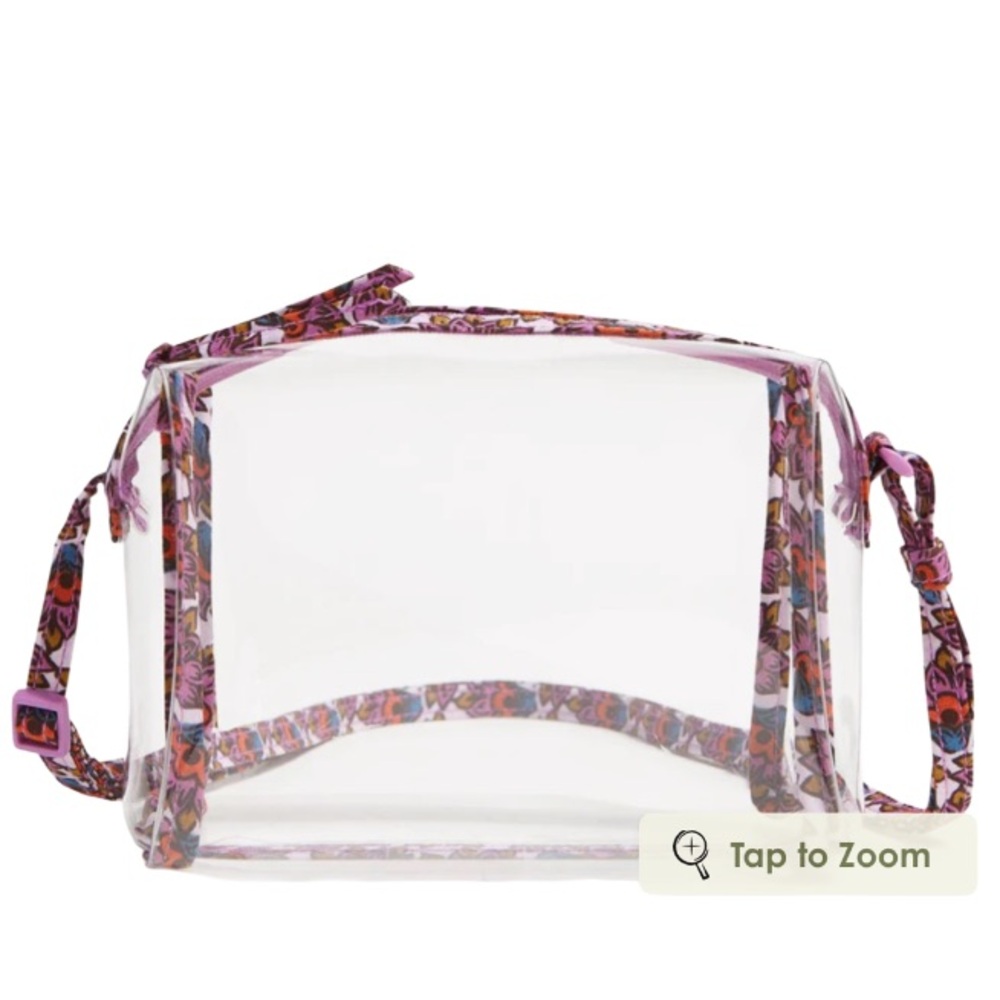 NWT Vera Bradley Clear Stadium Crossbody Bag Scaevola Fan Pattern